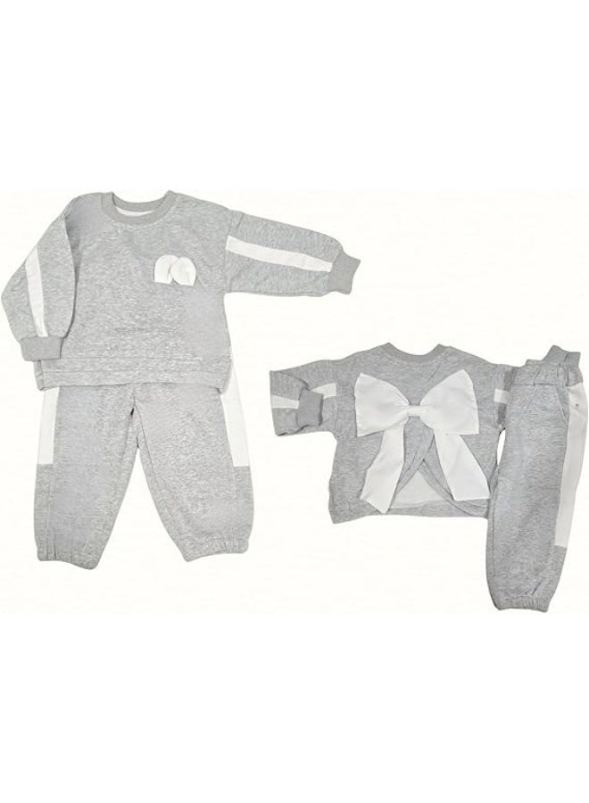 MINIIMODZ Grey Bow Design GS Set for Boys – Party & Casual Dress by MINII MODZ | Boys Ethnic Sets, Tracksuit Combo - Image 2